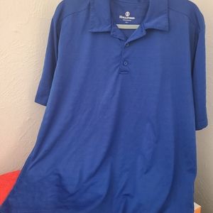 Mens golf polo shirt,  Large, bright blue